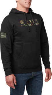 5.11 Tactical Woodland Camo Fill Hoodie - Svart (Storlek: Small)