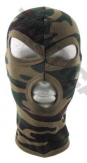 MFH Balaclava 3-håls Woodland Camo