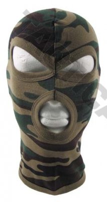 MFH Balaclava 3-håls Woodland Camo