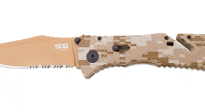 SOG Trident Partially Serrated Copper Tini Desert Camo